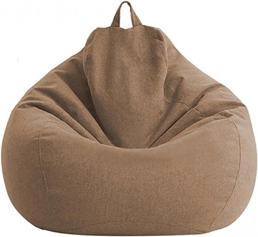 Zitzak hoes zonder vulling bruin maat: 80 x 90 cm