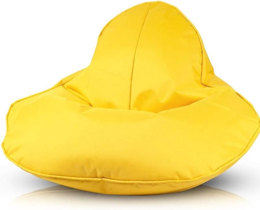 Zitzak in Peervorm Ergonomisch Comfortabel Kussen voor Thuis en Buiten Duurzaam Polyester Geel 120 x 80 cm