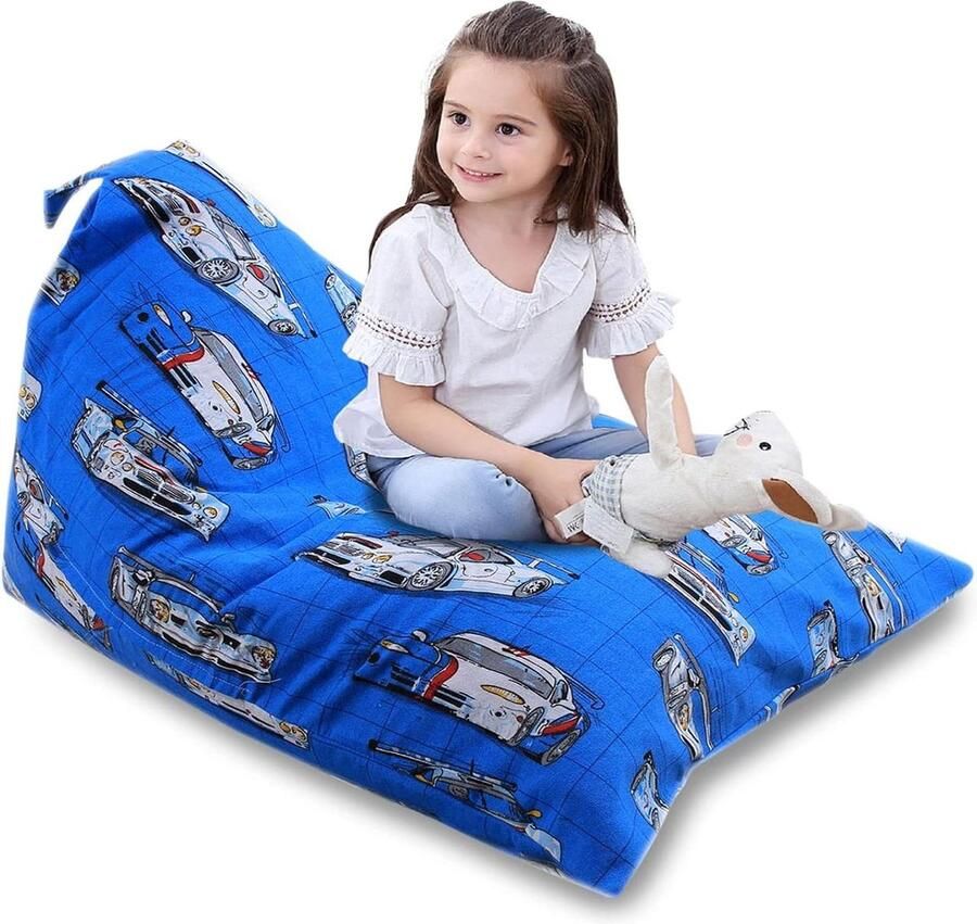 Zitzak Knuffeldier Opslag Kinderspeelgoed Organizer Comfortabele Stoel voor Kinderen en Volwassenen met Handvat