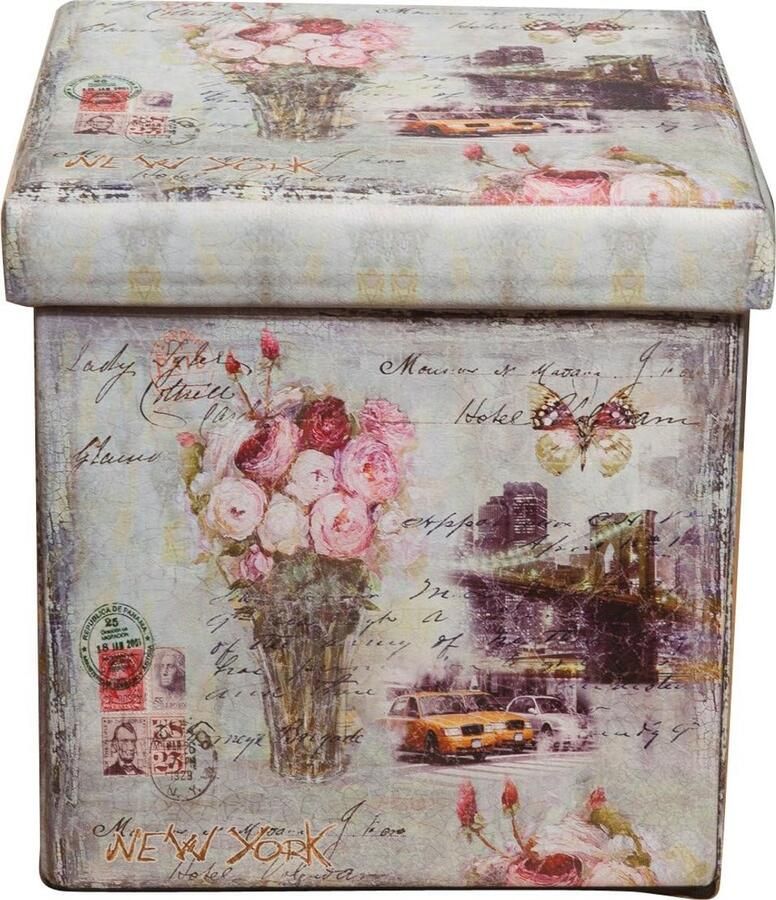 Zitzak Kunstleer 32x32x32 cm Multifunctionele Voetenbank en Opbergruimte