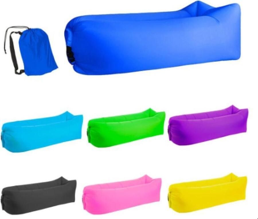 Zitzak Ligzak Draagbare zitzak Opblaasbare zitzak TO-GO Lazy bag Air Lounger zitzak voor buiten Chill bag Blauw