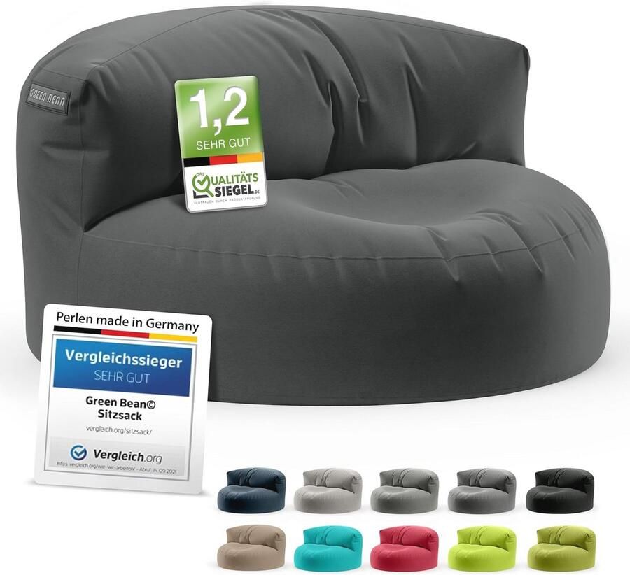Zitzak Lounge met Ergonomische Rugleuning 90 x 50 cm Waterafstotend en Wasbare Overtrek voor Binnen en Buiten Donkergrijs
