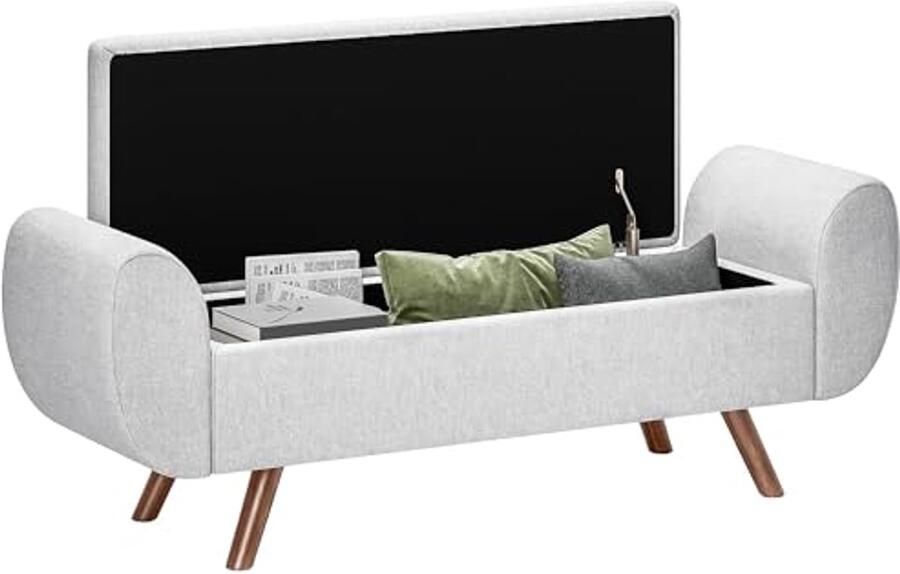 Zitzak met Opbergruimte en Armleuningen Grijs