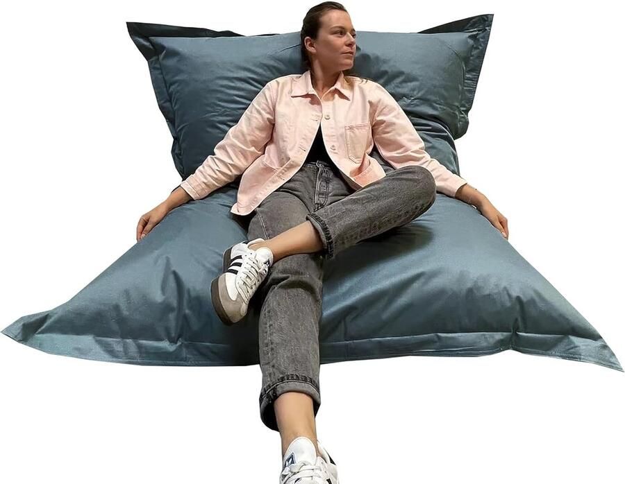 Zitzak outdoor XXL waterdicht comfortabel veelzijdig UV-bestendig Veelzijdige UV-bestendige machinewasbare hoes zitzak voor kinderen en volwassenen voor in de tuin ook ideaal voor gebruik binnenshuis 180 x 140 cm donkergrijs