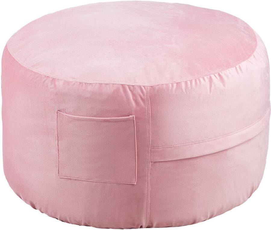Zitzak Rond 91 cm Afneembare en Wasbare Hoes 25d Traagschuim Zacht Nederlands Fluweel Slaapkamer Speelkamer Roze