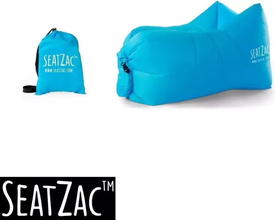 Zitzak- Seatzac Lichtblauw Skyblue 110 x 80 x 70 cm Vulbaar met lucht Camping Strand Tuin