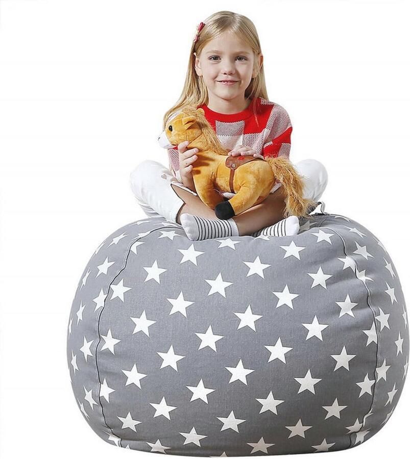 Zitzak speelgoedopslag en comfortabel zitkussen Zacht en duurzaam voor het opbergen van speelgoed (55 cm)