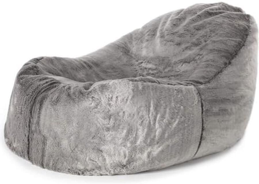 Zitzak Stoel in Grijs Imitatiebont voor Woonkamer en Slaapkamer