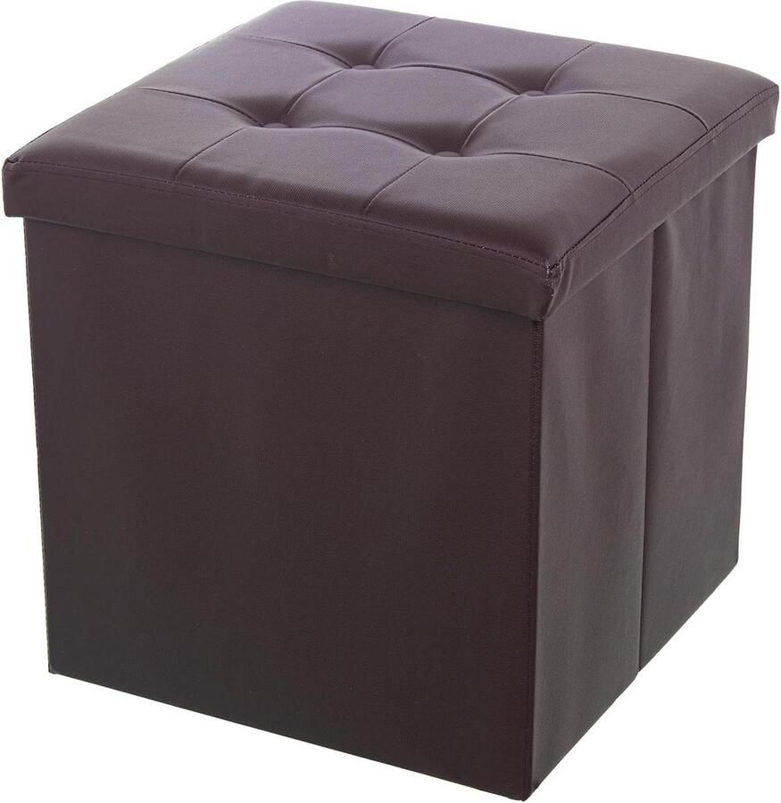 Zitzak van kunstleer bruin 45 x 45 x 45 cm