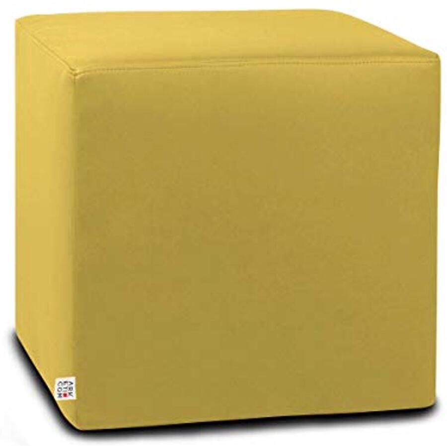 Zitzak van kunstleer met afneembare ritssluiting Geel 42 x 42 cm