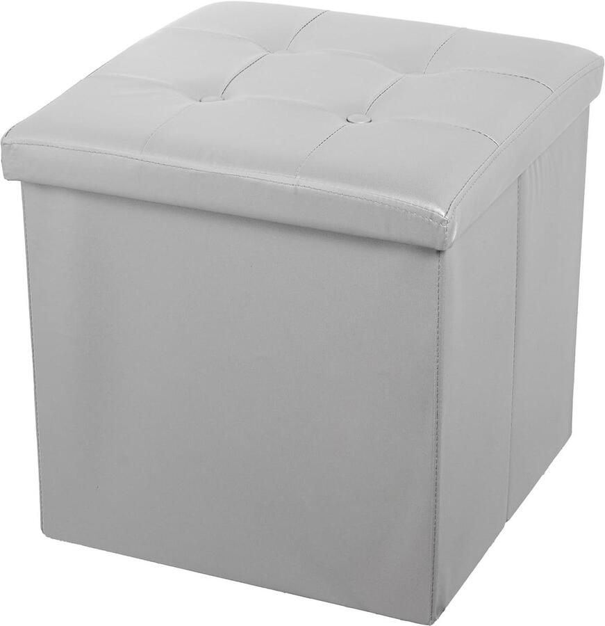 Zitzak van kunstleer Zilverkleurig 45 x 45 x 45 cm