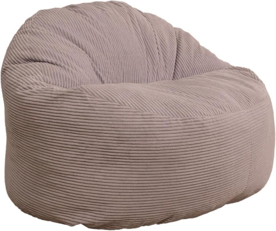 Zitzak van ribstof Elegant Comfortabel en Ondersteunend voor Volwassenen en Kinderen XXL (100 cm Lichtgrijs)