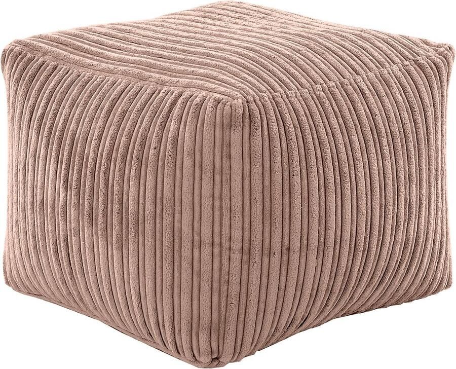 Zitzak voetenbank kubus om te ontspannen huismeubels woonkamer licht zacht en comfortabel vierkante voetensteun van corduroy poef zitzak (mokka)