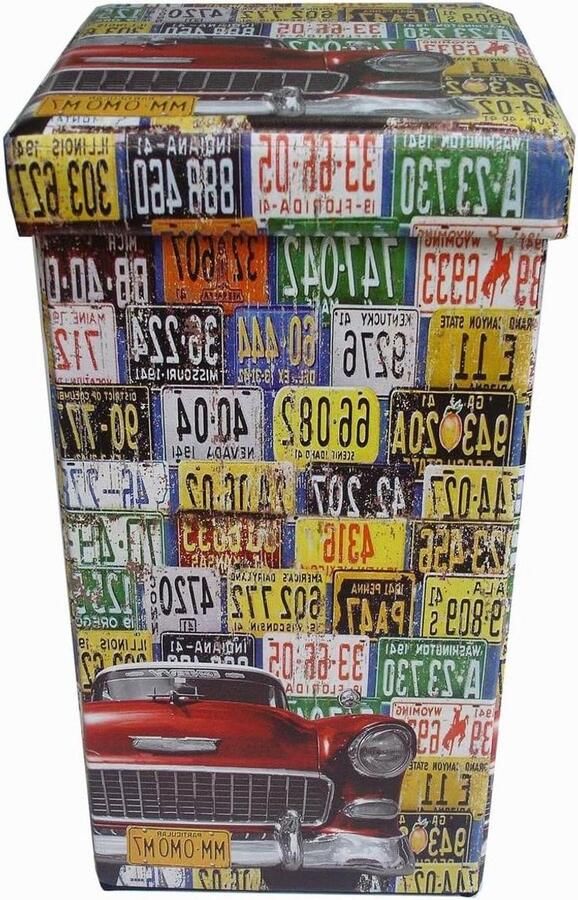 Zitzak voor kinderen en volwassenen 33 x 60 x 33 cm Hersluitbare opbergdozen met deksel Vierkante zitzak met decoratie