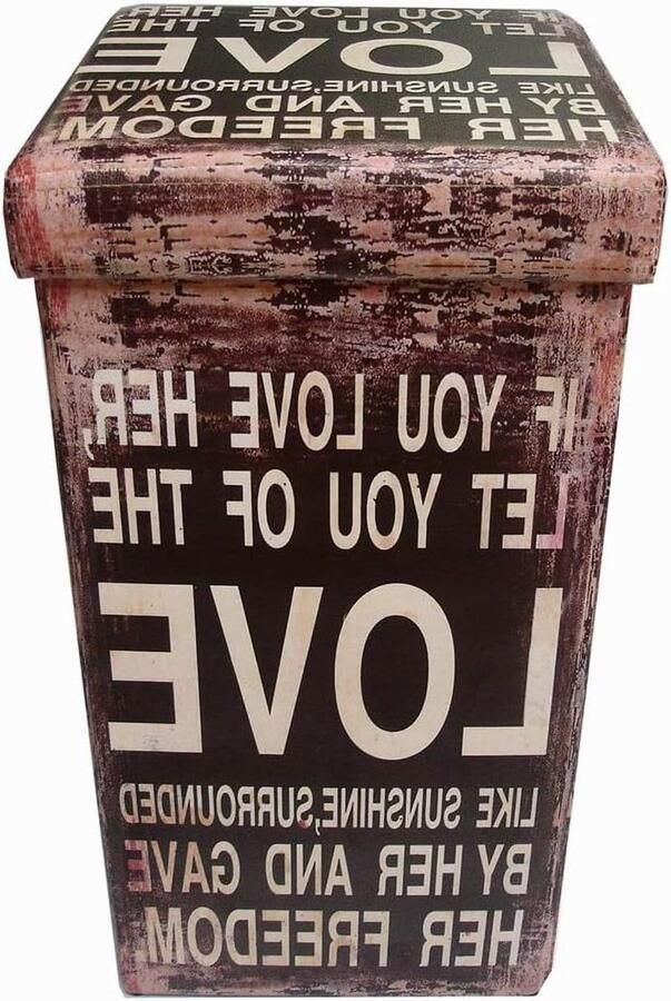 Bean Bag for Children and Adults 33 x 60 x 33 cm with Resealable Storage Boxes and Lid Square with Decoration