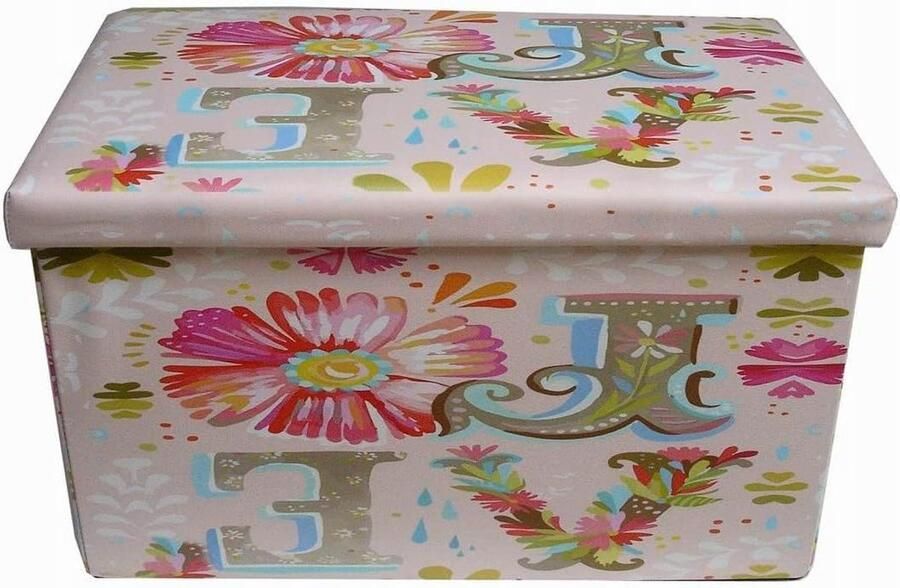 Zitzak voor kinderen en volwassenen 60 x 35 x 35 cm met hersluitbare opbergdozen met deksel Vierkant met decoratie