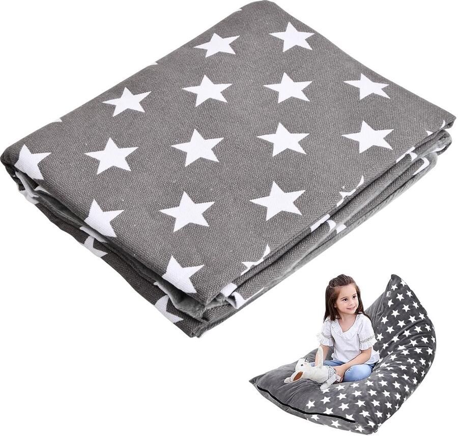 Zitzak voor Kinderen Grote Capaciteit 1 stuk Canvas en Pluche 127 x 76 2 x 88 9 cm