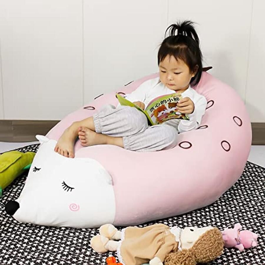 Zitzak voor kinderen met ruimte voor pluche speelgoed – Comfortabele vloerlounger en opslagoplossing