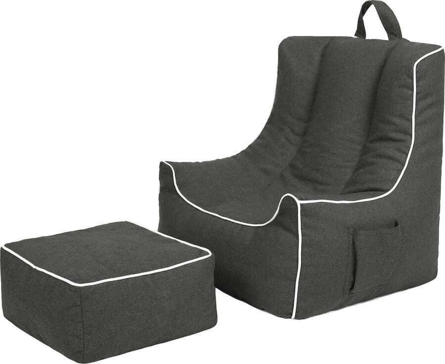 Zitzak voor kinderen stoel met voetenbank stoel voor kinderen speelkamer zacht en veilig ergonomisch vormgegeven stoel voor kleine kinderen comfortabele lichte poef sofa - Foto 2