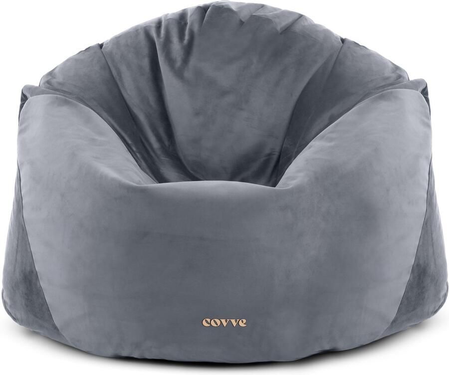 Zitzak voor Volwassenen – Grote Zitzak XXL – Zachte Fluwelen Gaming Zitzak Stoel – Ergonomische en Comfortabele Zitzakken voor Woonkamer & Slaapkamer Grijs