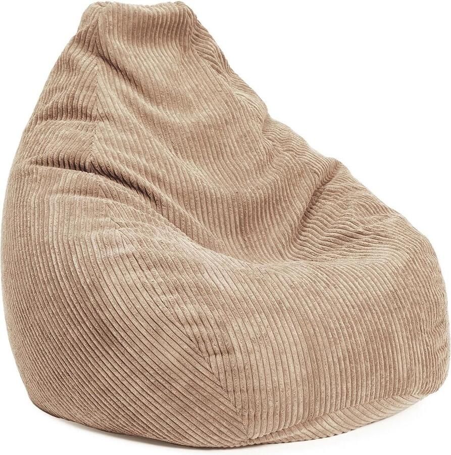 Zitzak XXL Corduroy voor Gaming en Relaxen Comfortabele Beanbag 135 x 100 cm Beige