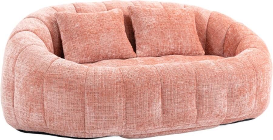 GOTAGEE Zitzakbank Lounge Sofa Lounger Hoge Rug Zitzakstoel Bank voor Volwassenen en Kinderen Vloer Zachte Loungestoel (Roze Chenille)