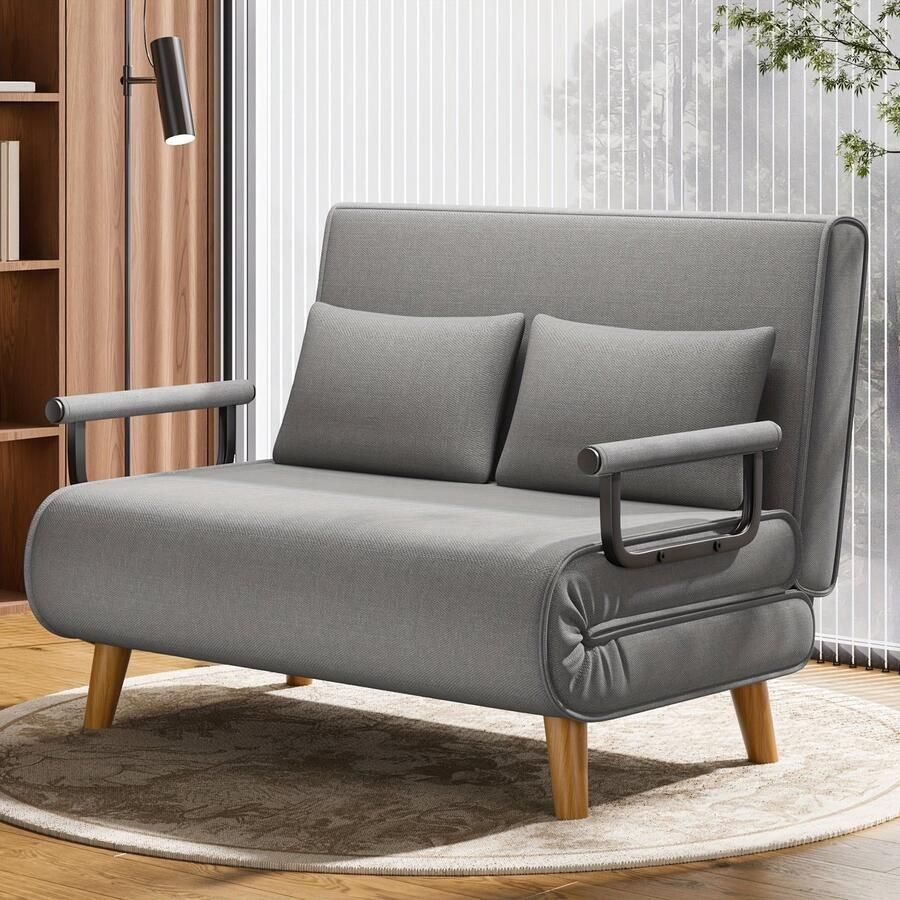 Corenia Zitzakbank – Slaapbank – Fauteuil – Sleeper Sofa – Bankbed – Lichtgrijs – 3-in-1 Multifunctioneel – 6-Posities Verstelbare Rugleuning