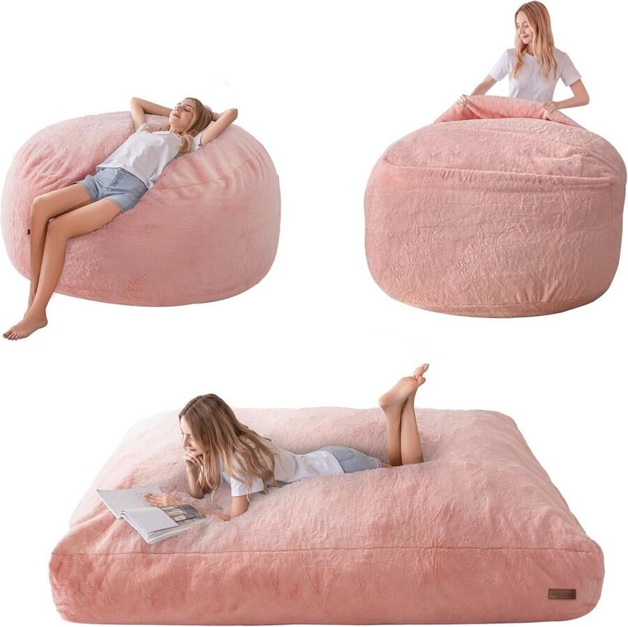 Zitzakbed voor volwassenen en jongeren comfortabel en om te zetten in een bed elegante roze design