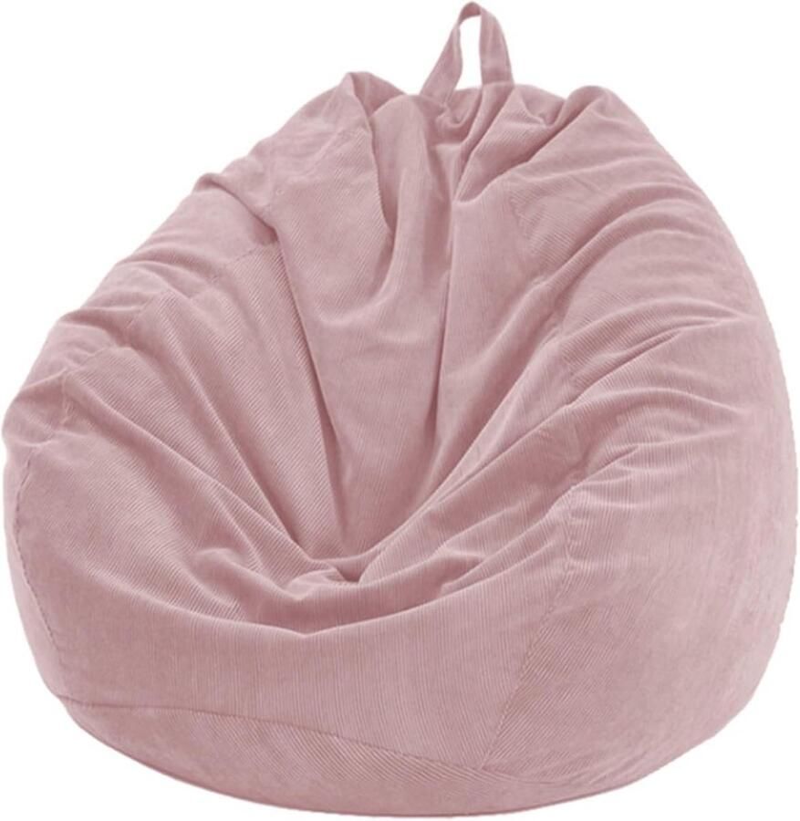 Zitzakhoes voor volwassenen en kinderen luie bank voor gaming hoge rug opbergpoef voor speelgoed 85 x 110 cm roze