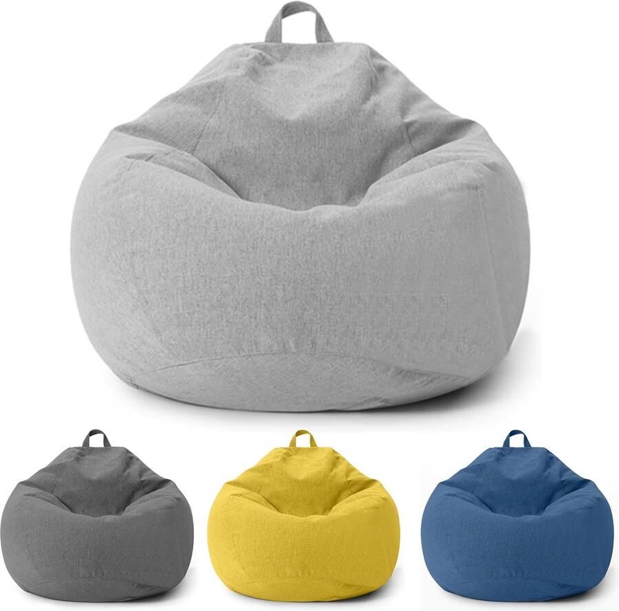 Zitzakstoel voor Kinderen en Volwassenen – Elegante Zithoek voor Woonkamer Kantoor en Terras (Lichtgrijs 100 x 120 cm)