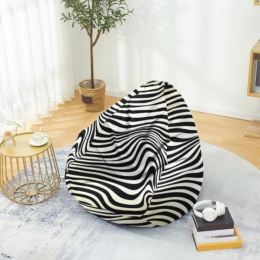 Zitzakstoel zonder vulling met zebraprint Ergonomisch groot en veelzijdig voor binnen & buiten