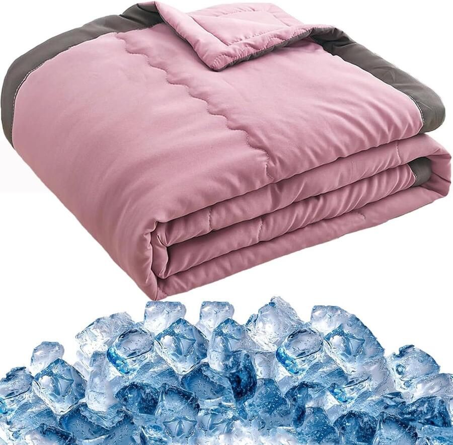 Zomerkoeldeken Geschikt voor de zomer Lichtgewicht zachte koeldeken Ademende ijsdeken Geschikt voor warme slapers Slaapbank 170*200cm (roze)