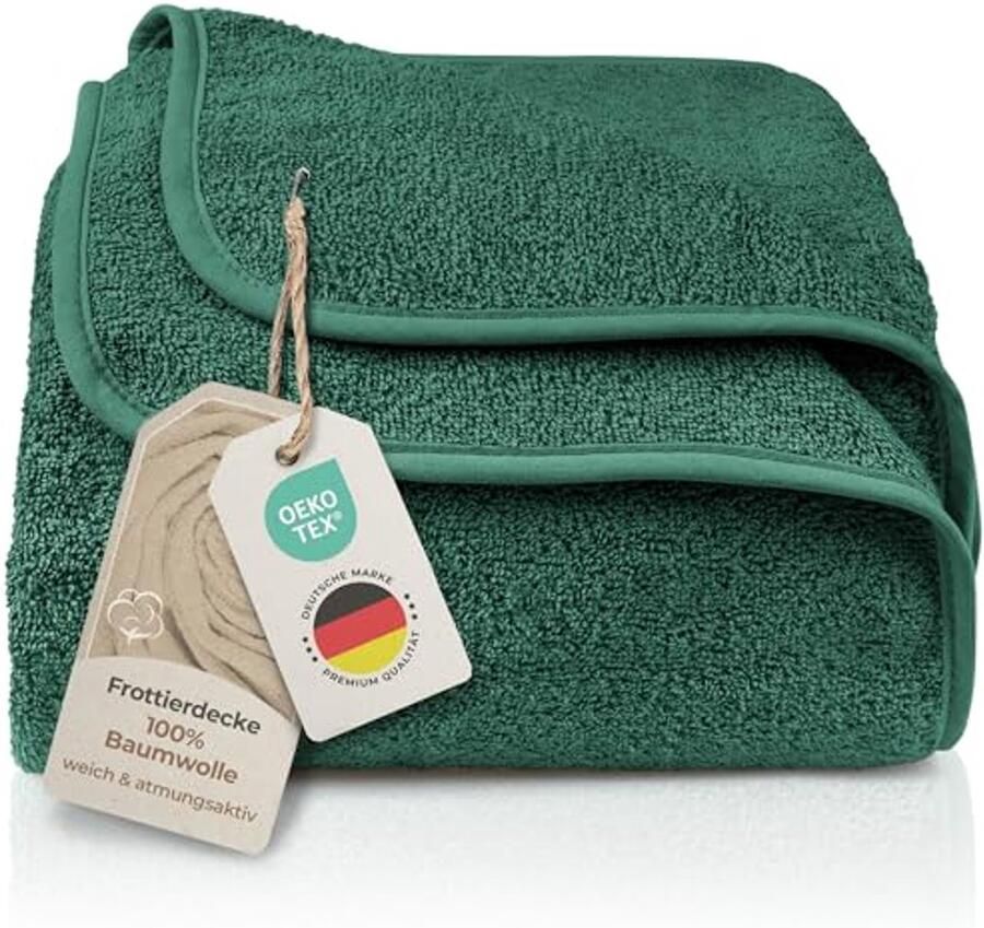 Zomerse badstof deken 150x200 cm 100% katoen Lichtgewicht & verkoelend voor bank en bed