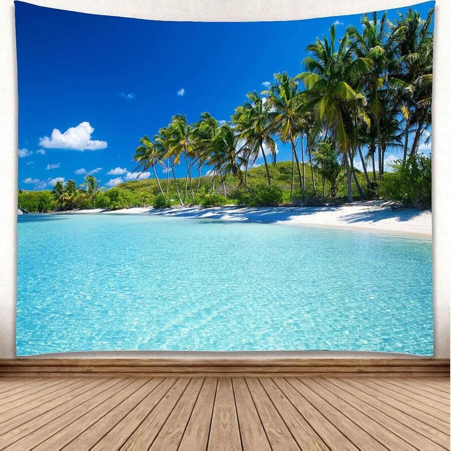 Seaside Scenery Wandtapijt Levendige kleuren 1 stuk 100% microfiber 108x82 inch