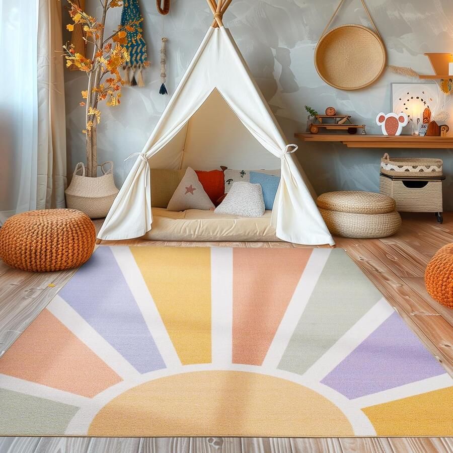 Zon Design Kinderkamertapijt Wasbaar en Antislip 80 x 120 cm