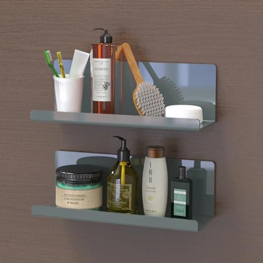 Zonder Boren Wandrek 30 cm Zwevend Acryl Keukenrek met Kleefbevestiging