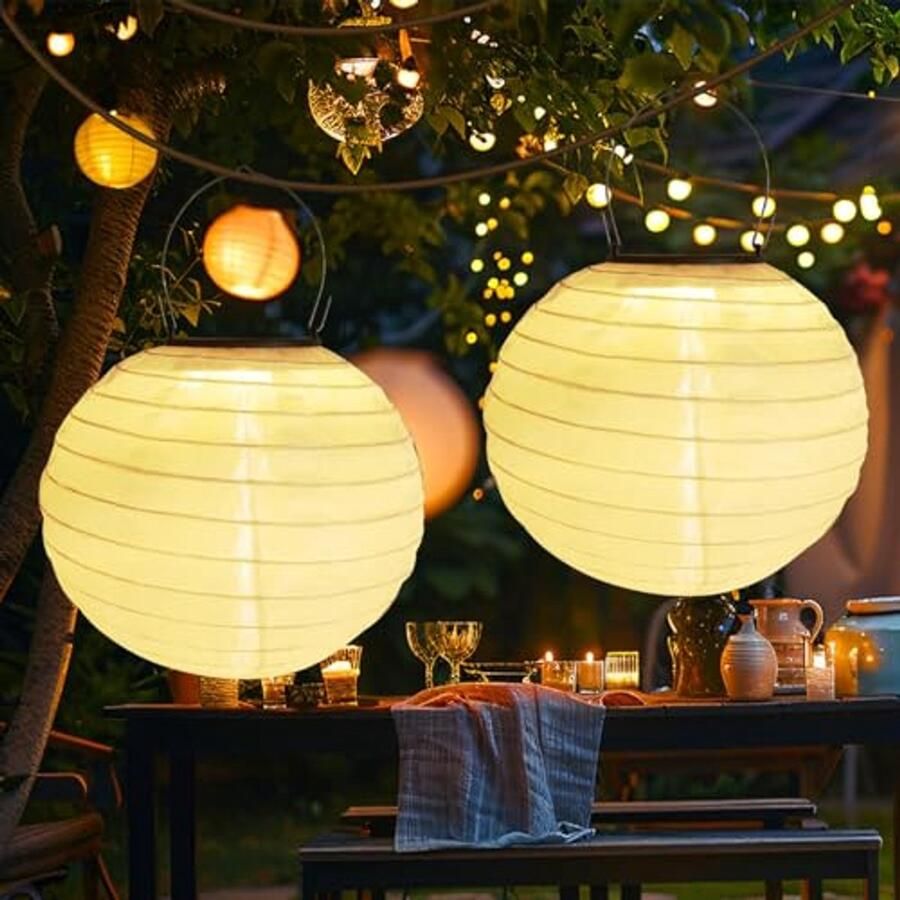 Zonne-energie lantaarns voor buiten Waterdichte 30 cm hanglampen voor tuin terras en feest occasions