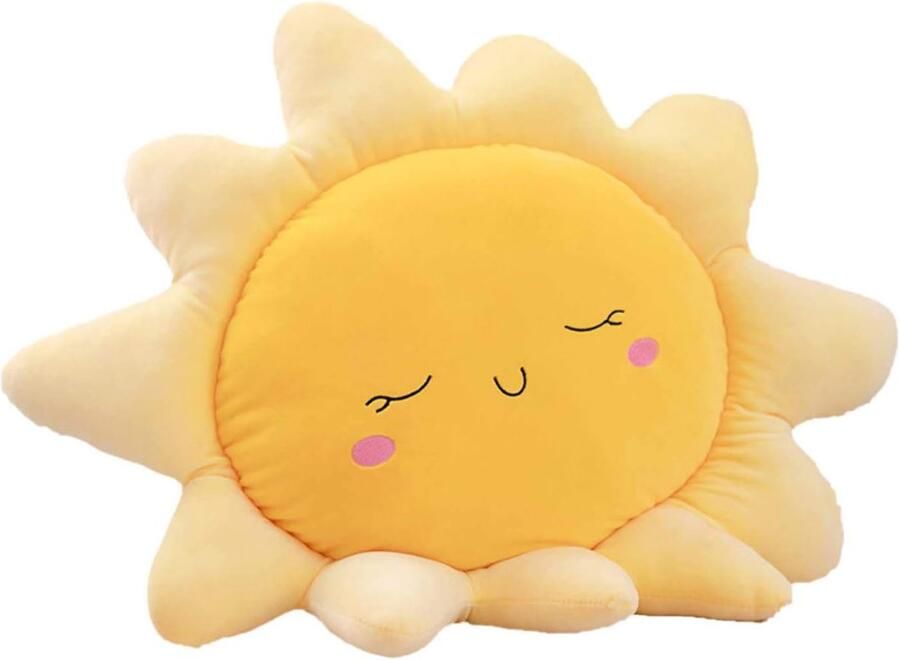 Zonne Kussen 45 Cm Geel Knuffelkussen Kort Pluche Katoenvulling Zacht Comfortabel Kinderen Spelen Huisdecoratie Slaapkamer Bank Multifunctioneel