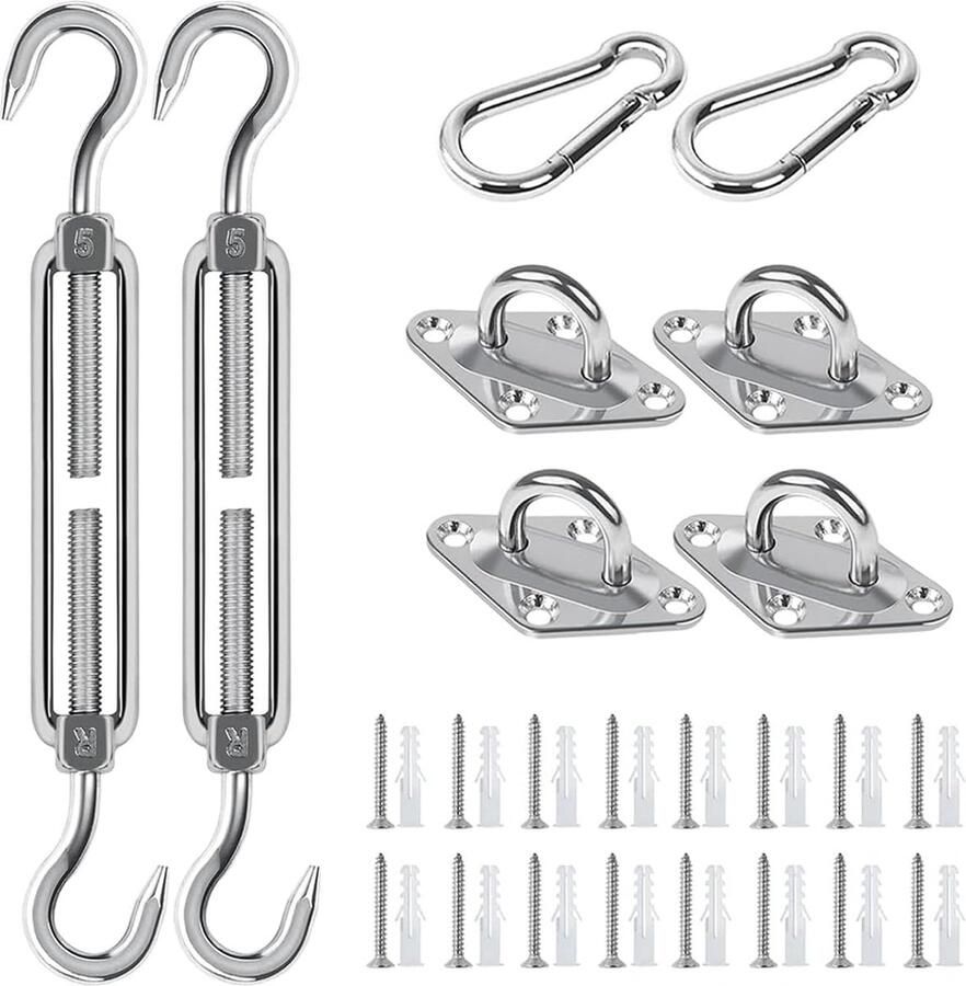 Zonnezeil bevestigingsset zonnezeil bevestigingsset zonnezeil accessoires roestvrij staal zonnezeil bevestigingsset zonnezeil accessoires montage voor vierkante driehoekige