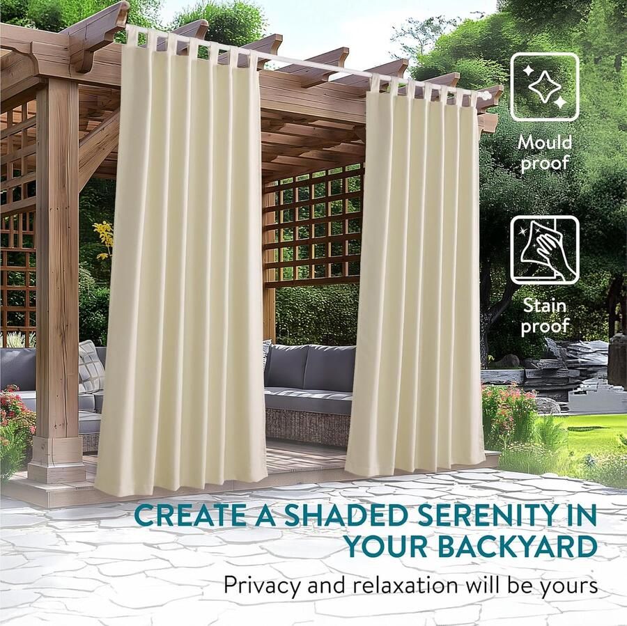 Zonnezeil voor buiten _130 x 210 cm Crèmekleurig