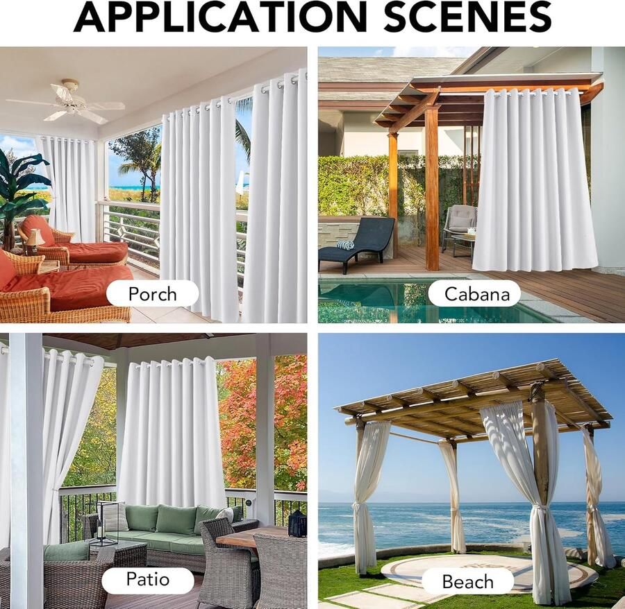 Zonnezeil voor buiten _132x214 cm Grijswit 2 stuks