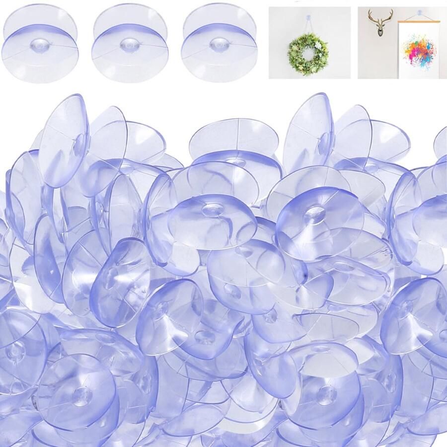 Zuignap Dubbelzijdig x 50 Zuignap Zuignappen Multifunctionele Zuignappen Verdikte Vacuüm Dubbelzijdige Zuigplank Transparante Zuigplank Theetafel Tafel Vaste 20mm Antislip Transparant Voor Buiten Keuken Badkamer Spiegel