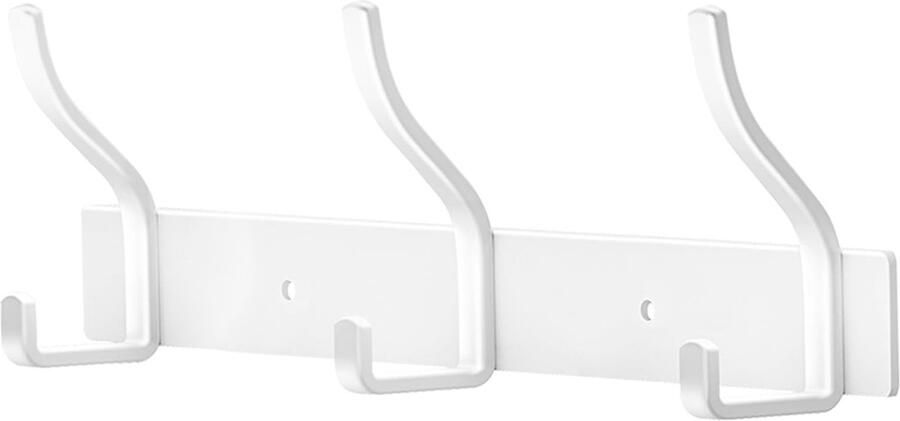 ZUIMENG kapstokhaak roestvrij staal kapstokhaak wandkapstokhouder zware kapstok wandkapstokhaakrail kapstok wandhaak (wit 3 haken 1 stuk)