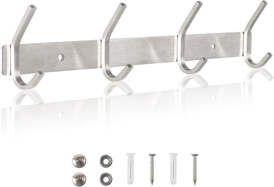 Zware belasting haaklijst voor kleding en garderobe 43 cm 40 kg SUS304 Roestvrij staal Met 4 haken