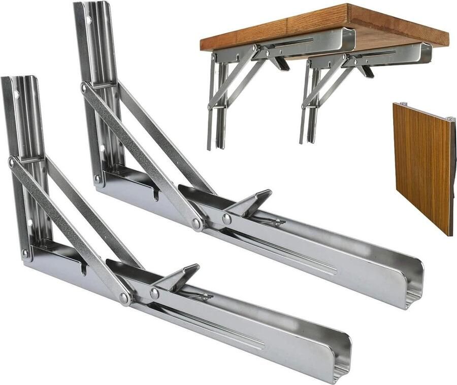 Zware belasting klapconsole 300 mm wandhouder roestvrij staal tafels banken planken draagkracht 150 kg set van 2 stevig en duurzaam