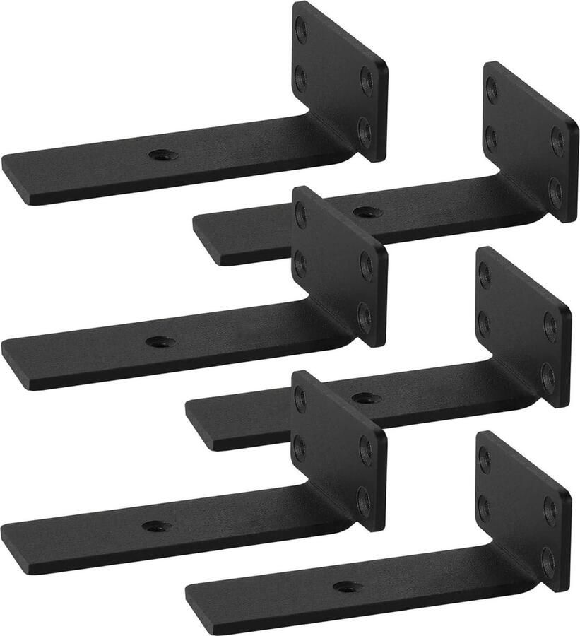 Zware industriële plankbeugels 6 stuks zwart metalen L-beugels voor planken ondersteuning doe-het-zelf projecten 6 inch 1 5 inch dik