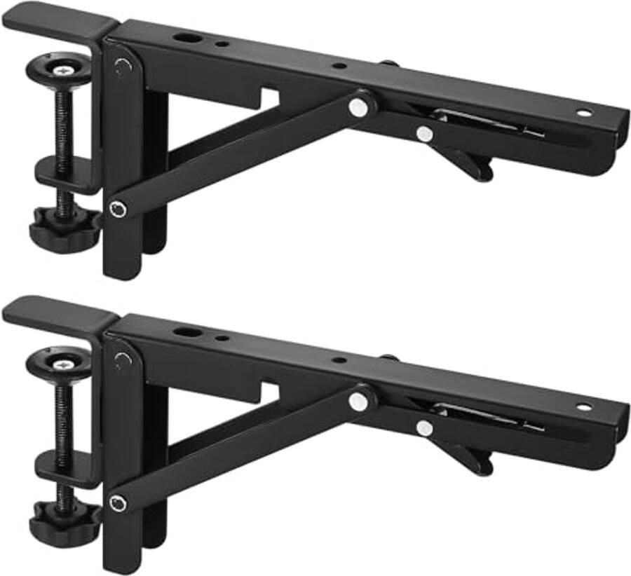 Zware Klapconsole met C-klem Inklapbare Plankhouder voor Wandtafels
