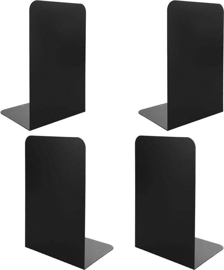 Zware metalen boekensteun L-vormig met antislip mat set van 4 thuiskantoor bibliotheek boekenplank book ends - Foto 2