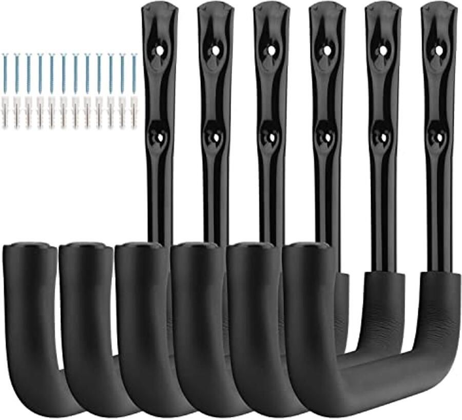 Zware opberghaken voor wandmontage 6 stuks 25 cm ideaal voor ladders stoelen en gereedschap