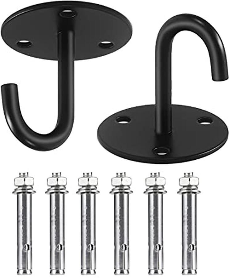 Zware plafondhaken voor wandmontage Geschikt voor yoga hangmat schommel en plantenmand (2 stuks)
